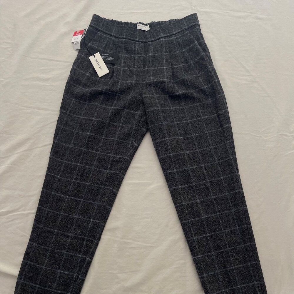 BABATON SIZE SMALL PLAID PANTS GRAY AND BLUE STITCHING